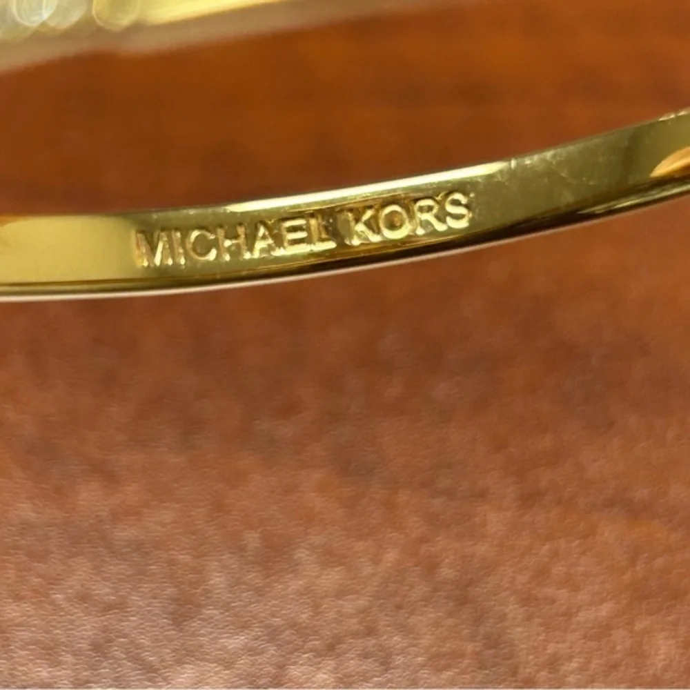 Michael Kors Gold Tone‎ Pave Crystal Pad Lock Bracelet
